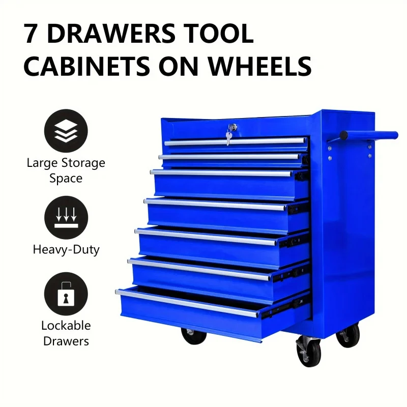 Tools At Workshop - Carrinho de Ferramentas Multifuncional Azul com