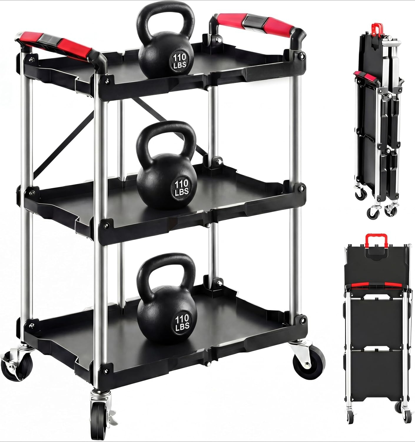 Workshop Tools Trolley - Carrinho de Serviço Dobrável com 3