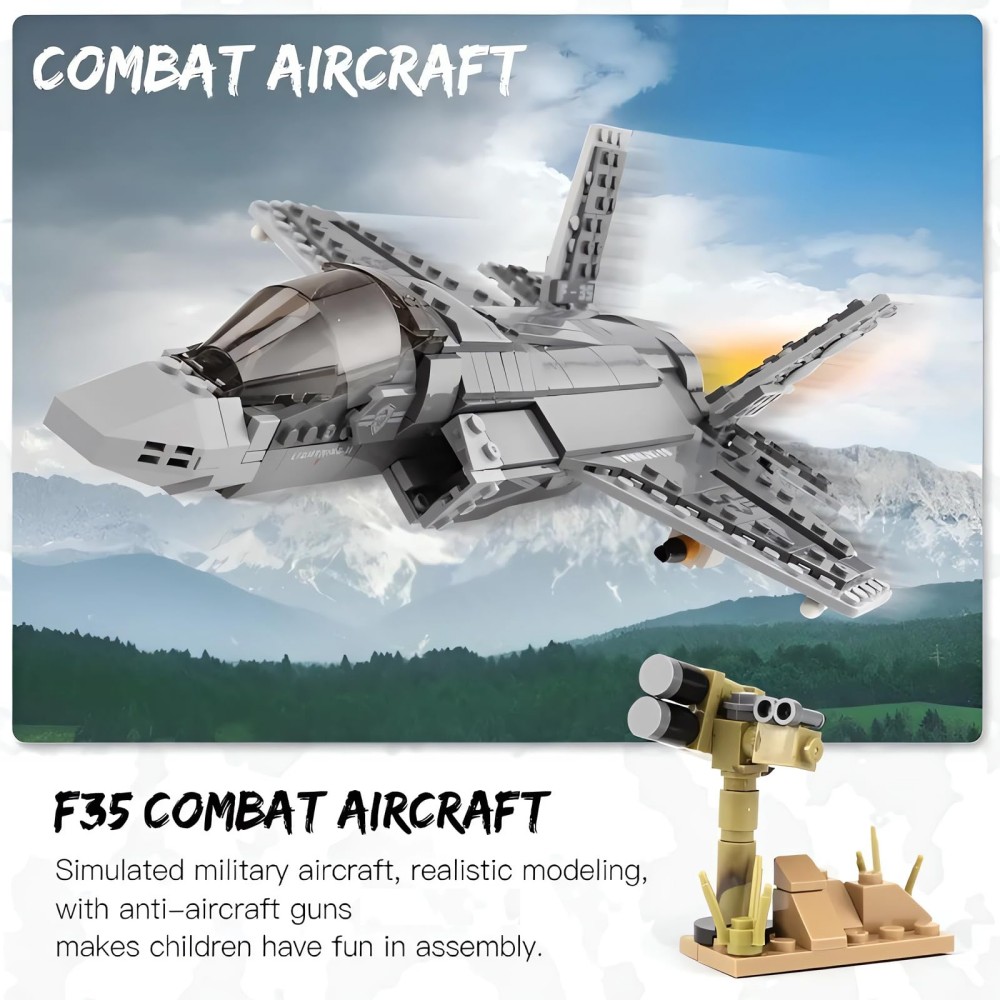 646 pçs F-35 relâmpago ii aviã - Hand Plane Block avaliação e preço