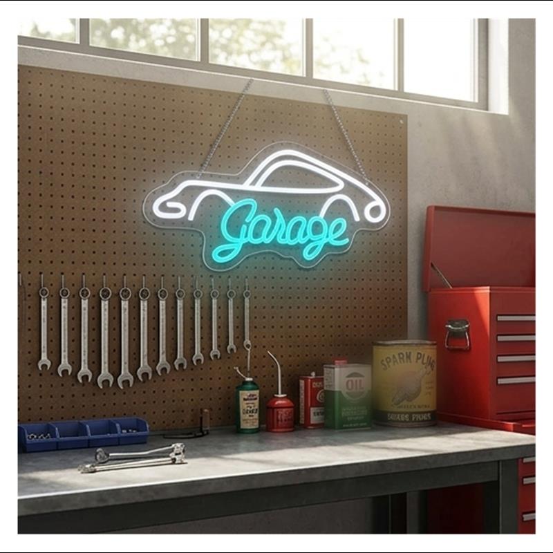 Letreiro Neon LED para Garagem - Workshop Tools Wallpaper avaliação e preço