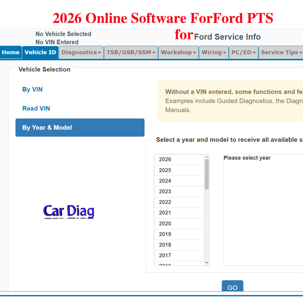 Software Online 2026 para Ford - Workshop Tools Online avaliação e preço
